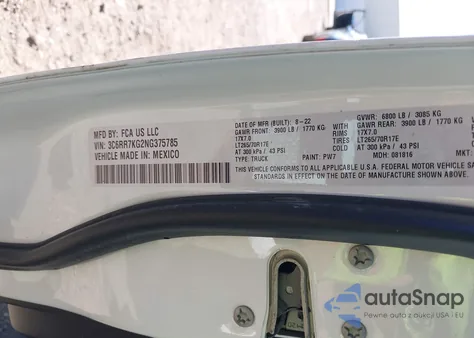 2022 Ram 1500 Classic Tradesman 4X4 5'7 Box from USA, damaged, VIN 3C6RR7KG2NG375785